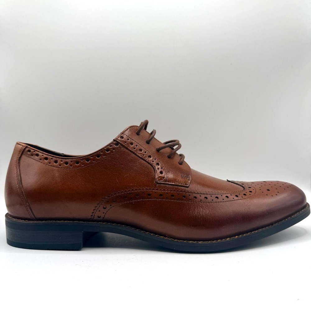 Stacy Adams Garrison Men's Wingtip Oxford Dress Shoes Cognac Sz 12M New in Box